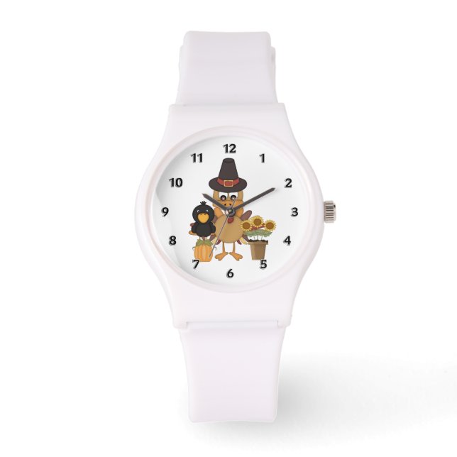 Erntedank Turkey Friends Armbanduhr (Vorderseite)