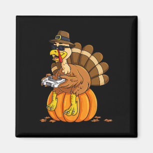 Erntedank Turkey Gamer Pumpkin Boys Kinder Teens Magnet
