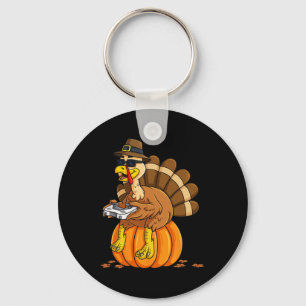 Erntedank Turkey Gamer Pumpkin Boys Kinder Teens Schlüsselanhänger