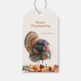 Erntedank Turkey Gift Tag Geschenkanhänger