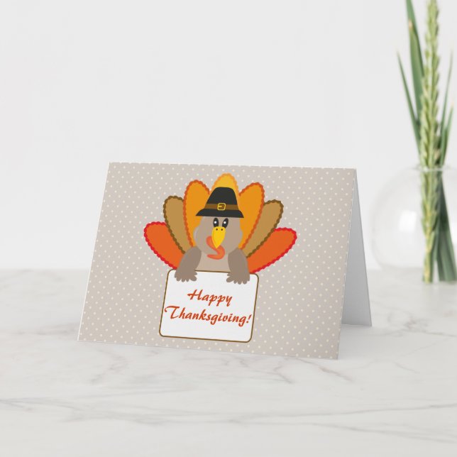 Erntedank Turkey Greetings Card Feiertagskarte (Vorderseite)