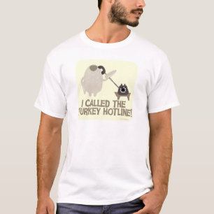 Erntedank Turkey Hotline Spaß Cartoon Kunst T-Shirt