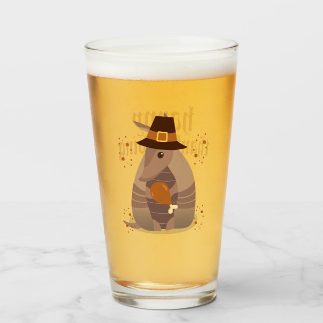 Erntedank Turkey Leg Armadillo Texas Glas (Vorne (Gefüllt))