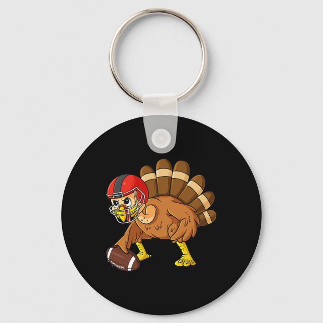Erntedank Turkey Offensive Center Football Boys Schlüsselanhänger (Vorderseite)