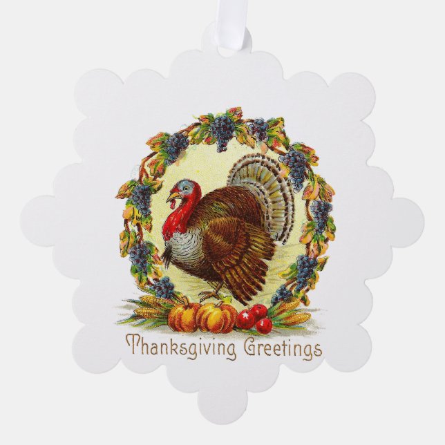 Erntedank Turkey Paper Ornament Card Karte (Vorderseite)