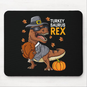 Erntedank Turkey Saurus T Rex Pilgrim Dinosaurier Mousepad