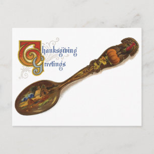 Erntedank Turkey Spoon Feiertagspostkarte