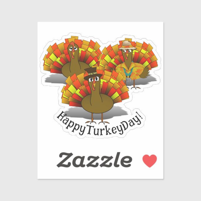 Erntedank Turkey Trio Aufkleber (Blatt)