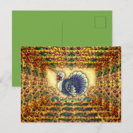 ERNTEDANK TÜRKEY UNICORN, WHIMSICAL FANTASY, FEIERTAGSPOSTKARTE