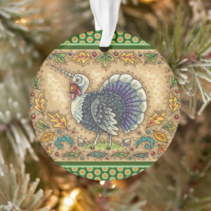 ERNTEDANK TÜRKEY UNICORN, WHIMSICAL FANTASY ORNAMENT