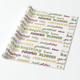 Erntedank Typografie Geschenkpapier