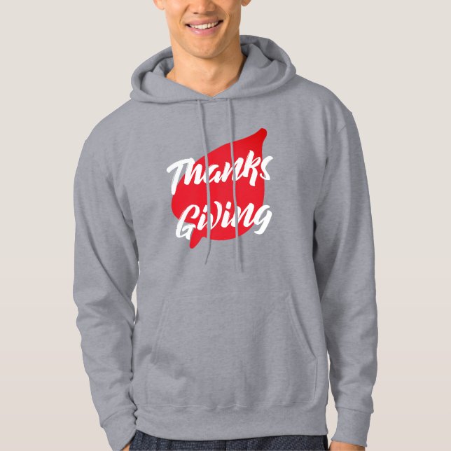 Erntedank-Typografie in nettem Text auf Leaf Hoodie (Vorderseite)