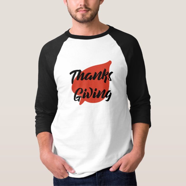 Erntedank-Typografie in nettem Text auf Leaf T-Shirt (Vorderseite)