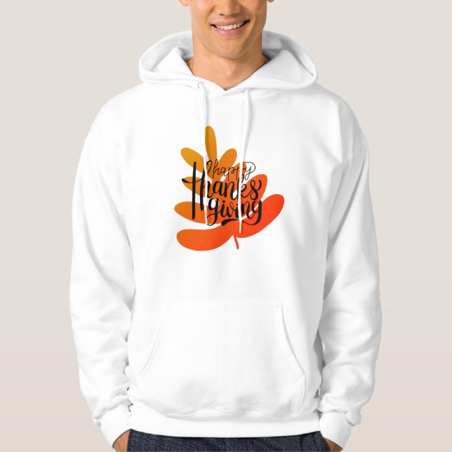 Erntedank Typografie mit Fallleaf Hoodie (Vorderseite)