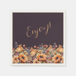 Erntedank- und Blume- Serviette