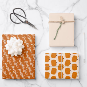 Erntedank und Fall Pumpkins Gewürzorange Geschenkpapier Set