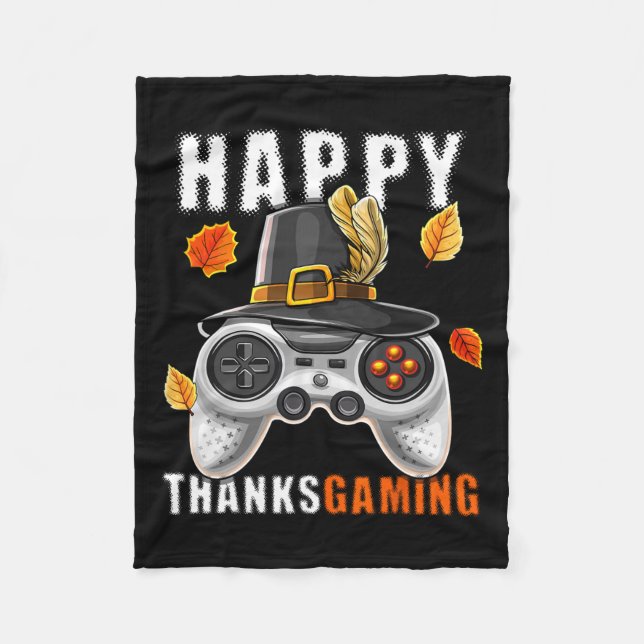 Erntedank Video Game Controller Pilgrim Costume Fleecedecke (Vorderseite)