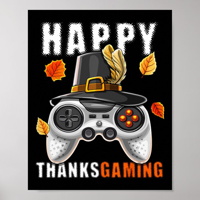Erntedank Video Game Controller Pilgrim Costume Poster (Vorne)