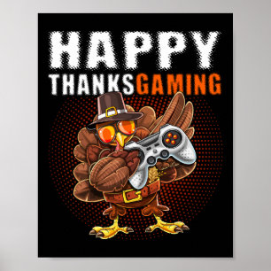 Erntedank Video Game Dabbing Türkei Pilgrim Boy Poster
