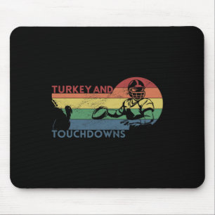 Erntedank Vintag Retro Türkei und Touchdowns F Mousepad