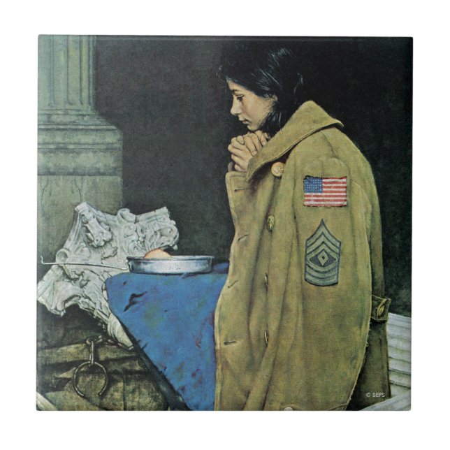 Erntedank von Flüchtlingen Fliese (Vorderseite)