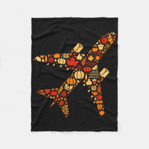 Erntedank von Herbst Pumpkin Fall Flugzeug Frauen Fleecedecke