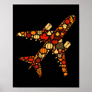 Erntedank von Herbst Pumpkin Fall Flugzeug Frauen Poster
