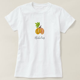Erntedank Wasserfarbenkürbis Personalisiert T-Shirt
