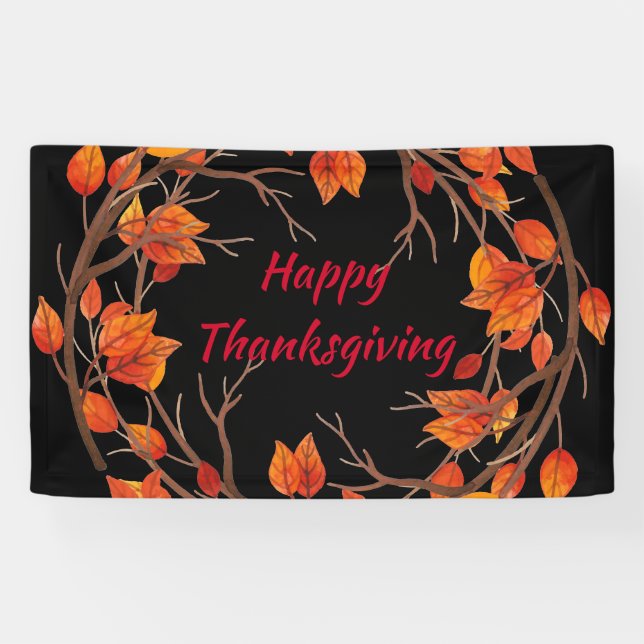 Erntedank Watercolor Herbstlaube Banner (Horizontal)