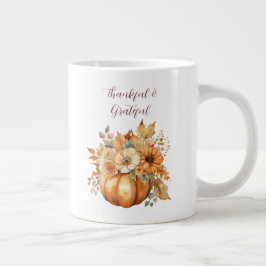 Erntedank Watercolor Pumpkin Blumendesign- Jumbo-Tasse