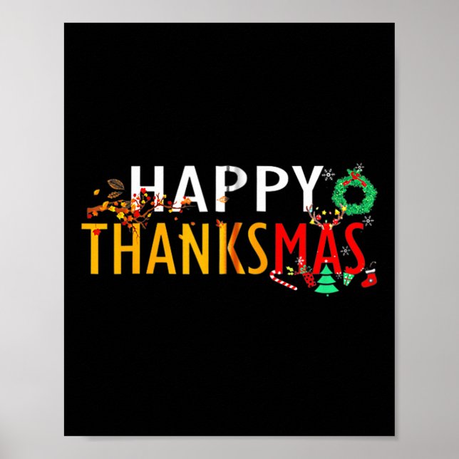 Erntedank Weihnachten Glückwunsch Thanksmas Poster (Vorne)