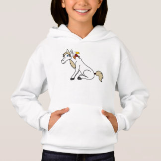 Erntedank-weißes Pferd mit die Türkei-Federn Hoodie