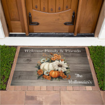 Erntedank Welcome Friends & Family L Brown Wood