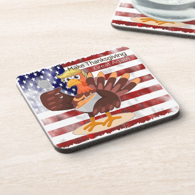 Erntedank wieder großartig machen getränkeuntersetzer (Linke Seite)