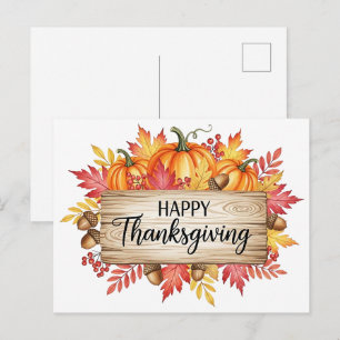 Erntedank Willkommen – Rustikales Thanksgiving-Sch Feiertagspostkarte