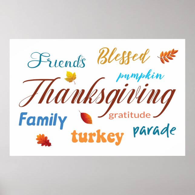 Erntedank Word Cloud Poster (Vorne)