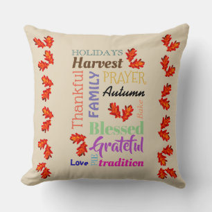 Erntedank Word List 20"x20" Throw-Kissen Kissen