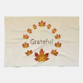 Erntedank Wreath Grateful Simple Maple Blätter Geschirrtuch