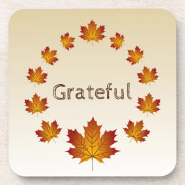 Erntedank Wreath Grateful Simple Maple Blätter Getränkeuntersetzer