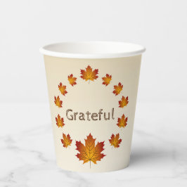 Erntedank Wreath Grateful Simple Maple Blätter Pappbecher