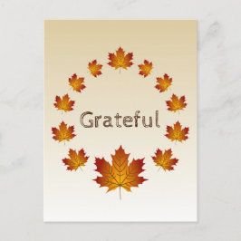 Erntedank Wreath Grateful Simple Maple Blätter Postkarte