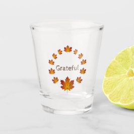 Erntedank Wreath Grateful Simple Maple Blätter Schnapsglas