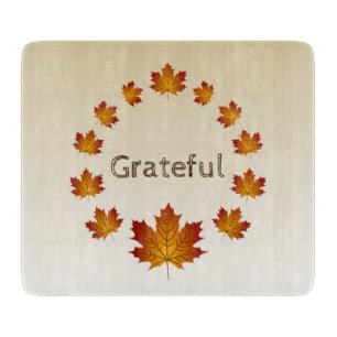Erntedank Wreath Grateful Simple Maple Blätter Schneidebrett