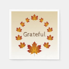 Erntedank Wreath Grateful Simple Maple Blätter Serviette