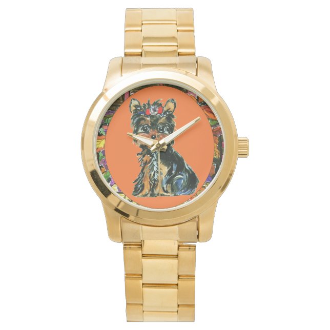 Erntedank Yorkie Poo Armbanduhr (Vorderseite)