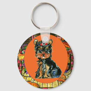Erntedank Yorkie Poo Schlüsselanhänger