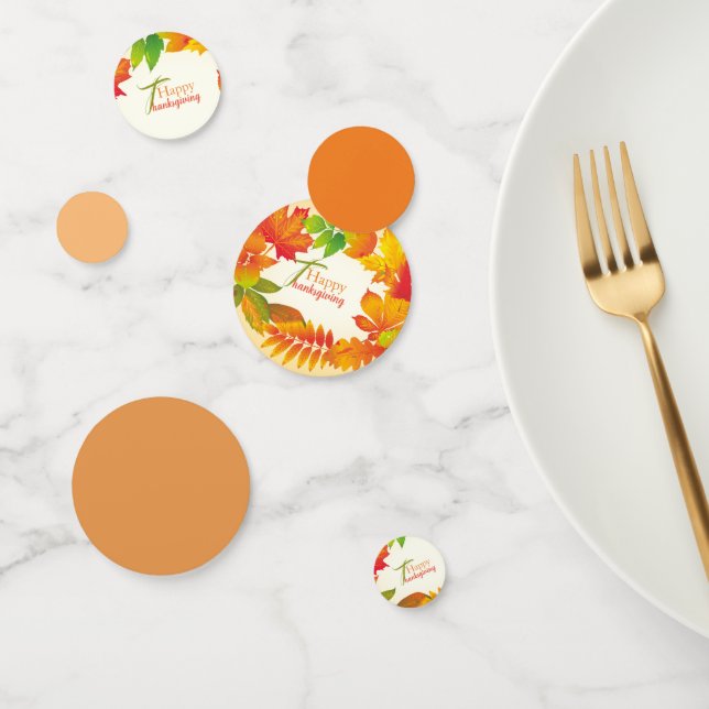 Erntedank Zitat Orange Herbstlaub Kranz-Tabelle Konfetti (Gruppe)