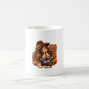 Erntedankbecher - Süßes Mädchen Truthahn Geschenk Kaffeetasse