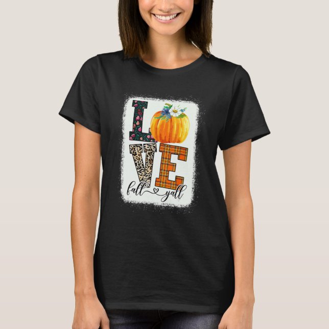 Erntedankend Pumpkin Leopard Print Fall Liebe Fall T-Shirt (Vorderseite)