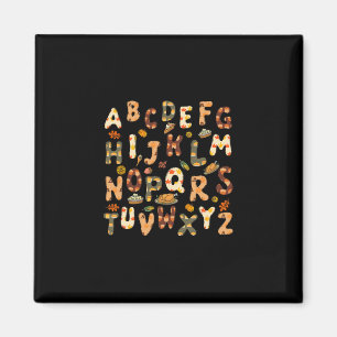 Erntedankfest Abc Alphabet Truthahn Tag Herbstlaub Magnet